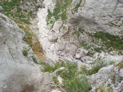 Vaceliera (Fosso Vaceliere) - 
        Attacco del salto da 47 m
    